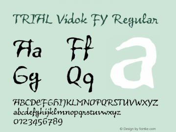 TRIAL Vidok FY Regular Version 1.000 Font Sample