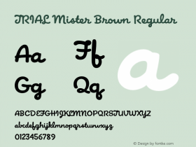 TRIAL Mister Brown Regular Version 1.000 Font Sample