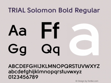 TRIAL Solomon Bold Regular Version 001.001图片样张