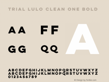 TRIAL Lulo Clean One Bold Version 1.000 Font Sample