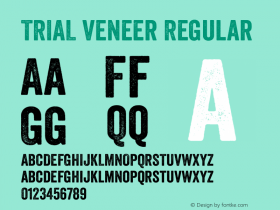 TRIAL Veneer Regular Version 1.001 Font Sample