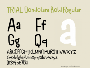 TRIAL Dondolare Bold Regular Version 1.000 Font Sample