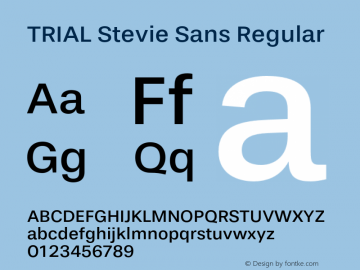 TRIAL Stevie Sans Regular Version 1.000图片样张