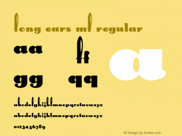 Long Ears MF Regular Macromedia Fontographer 4.1.3 9/15/05图片样张