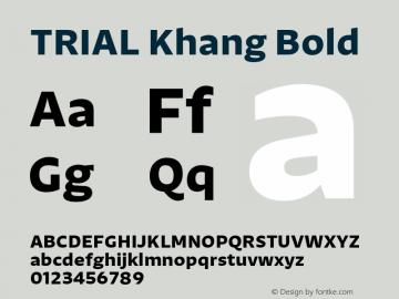TRIAL Khang Bold Version 1.150 Font Sample