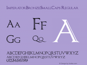 ImperatorBronzeSmallCaps Regular Version 1.00 Font Sample