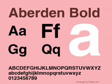 Aberden Bold Unknown Font Sample