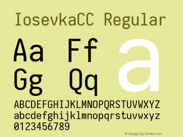 IosevkaCC Regular 1.12.1; ttfautohint (v1.6) Font Sample