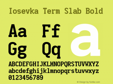 Iosevka Term Slab Bold 1.12.1; ttfautohint (v1.6)图片样张