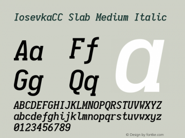 IosevkaCC Slab Medium Italic 1.12.1; ttfautohint (v1.6)图片样张