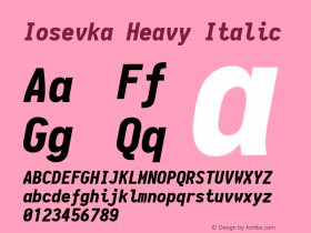 Iosevka Heavy Italic 1.12.1; ttfautohint (v1.6)图片样张