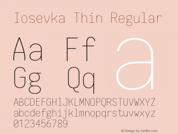 Iosevka Thin Regular 1.12.1; ttfautohint (v1.6)图片样张