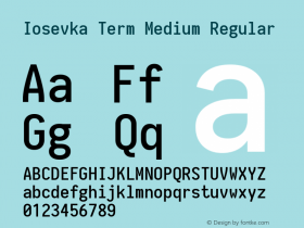 Iosevka Term Medium Regular 1.12.1; ttfautohint (v1.6) Font Sample