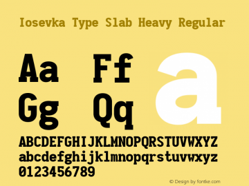 Iosevka Type Slab Heavy Regular 1.12.1; ttfautohint (v1.6) Font Sample