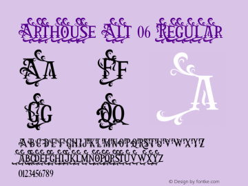 Arthouse Alt 06 Regular Version 1.000 Font Sample