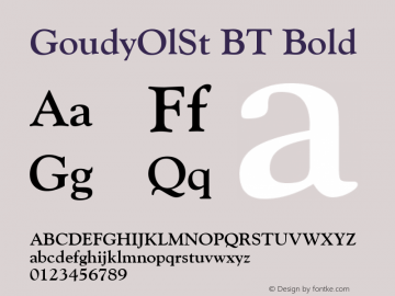 GoudyOlSt BT Bold 1.0 Wed Apr 17 15:17:56 1996 Font Sample