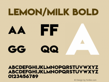 Lemon/Milk Bold Version 3.0 Font Sample
