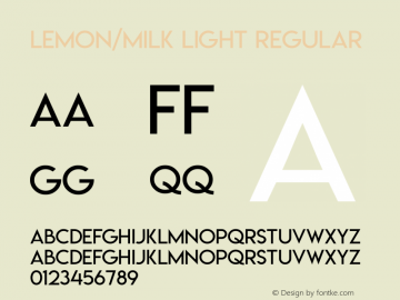 Lemon/Milk light Regular Version 1.0 Font Sample