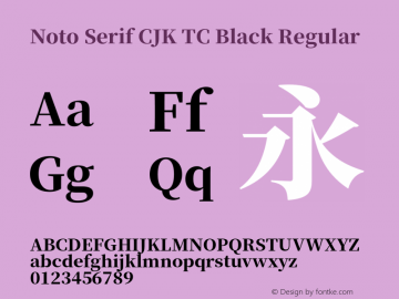 Noto Serif CJK TC Black Regular Version 1.000;PS 1;hotconv 16.6.53;makeotf.lib2.5.65590 Font Sample