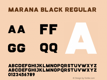 Marana Black Regular Unknown Font Sample