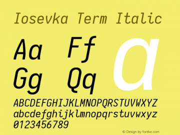 Iosevka Term Italic 1.12.2; ttfautohint (v1.6)图片样张