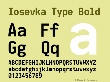 Iosevka Type Bold 1.12.2; ttfautohint (v1.6)图片样张