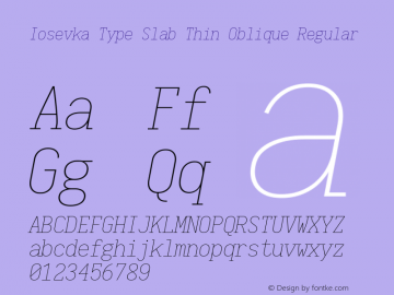Iosevka Type Slab Thin Oblique Regular 1.12.2; ttfautohint (v1.6)图片样张
