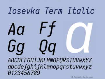 Iosevka Term Italic 1.12.2; ttfautohint (v1.6)图片样张