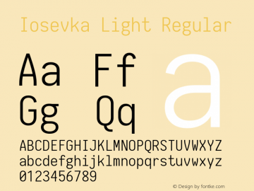 Iosevka Light Regular 1.12.2; ttfautohint (v1.6)图片样张