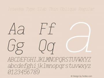 Iosevka Type Slab Thin Oblique Regular 1.12.2; ttfautohint (v1.6)图片样张