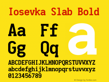 Iosevka Slab Bold 1.12.2; ttfautohint (v1.6) Font Sample