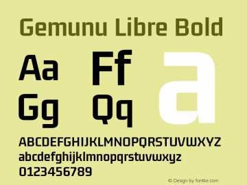 Gemunu Libre Bold Version 1.001 ; ttfautohint (v1.6)图片样张