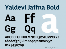 Yaldevi Jaffna Bold Version 1.020 ; ttfautohint (v1.6)图片样张