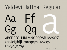 Yaldevi Jaffna Regular Version 1.020 ; ttfautohint (v1.6)图片样张