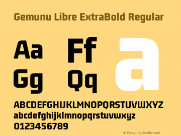 Gemunu Libre ExtraBold Regular Version 1.001 ; ttfautohint (v1.6)图片样张