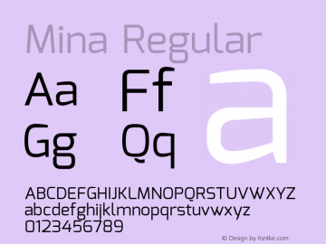 Mina Regular Version 1.000; ttfautohint (v1.6) Font Sample