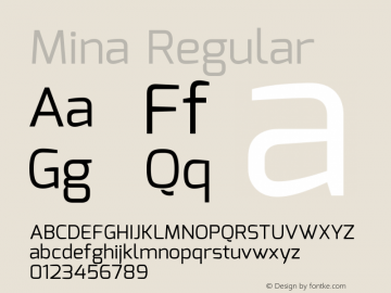 Mina Regular Version 1.000 Font Sample