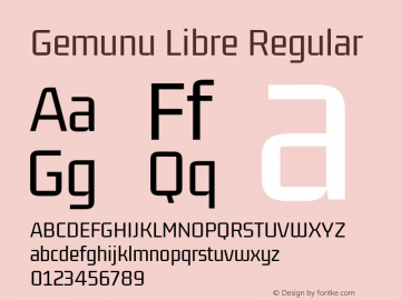 Gemunu Libre Regular Version 1.001 ; ttfautohint (v1.6)图片样张