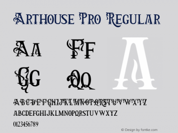 Arthouse Pro Regular Version 1.000 Font Sample