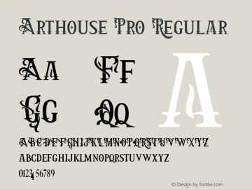 Arthouse Pro Regular Version 1.00 April 4, 2017, initial release Font Sample