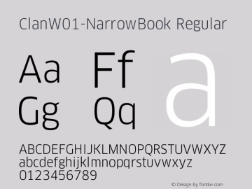 ClanW01-NarrowBook Regular Version 7.504图片样张
