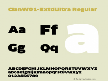 ClanW01-ExtdUltra Regular Version 7.504 Font Sample