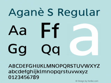 Aganè S Regular Version 1.000 Font Sample