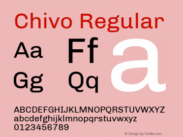 Chivo Regular Version 1.007 Font Sample