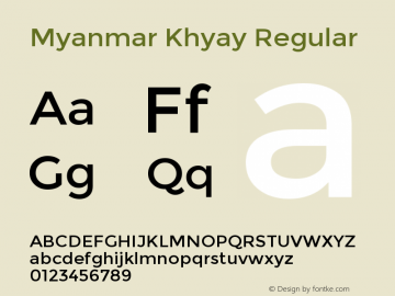 Myanmar Khyay Regular Version 1.10 March 4, 2015图片样张