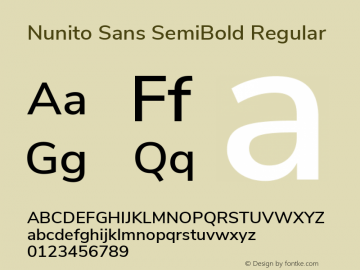 Nunito Sans SemiBold Regular Version 2.002 Font Sample