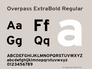Overpass ExtraBold Regular Version 3.000;DELV;Overpass; ttfautohint (v1.5)图片样张