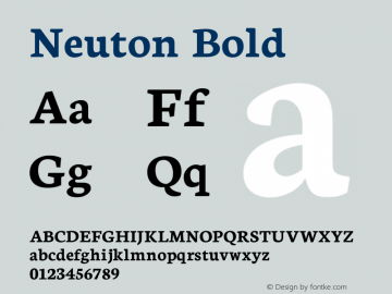 Neuton Bold Version 1.560 Font Sample