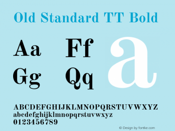 Old Standard TT Bold Version 3.000图片样张