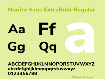 Nunito Sans ExtraBold Regular Version 2.002图片样张